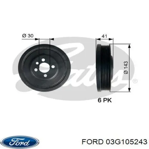 Шків колінвала (демпфер ) Ford 03G105243 ціна, від 10.16 USD
