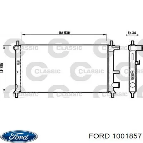 Радіатор охолодження двигуна 1001857 Ford