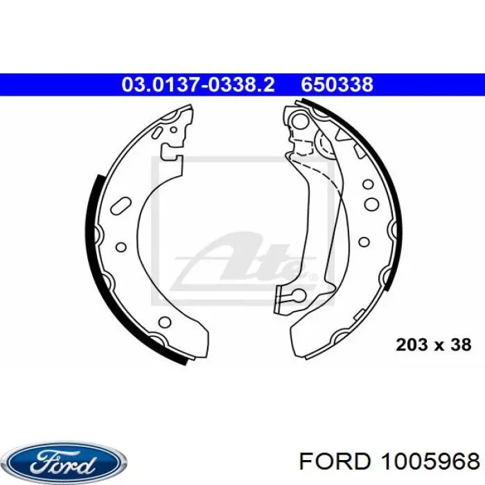 Колодки гальмові задні, барабанні 1005968 Ford