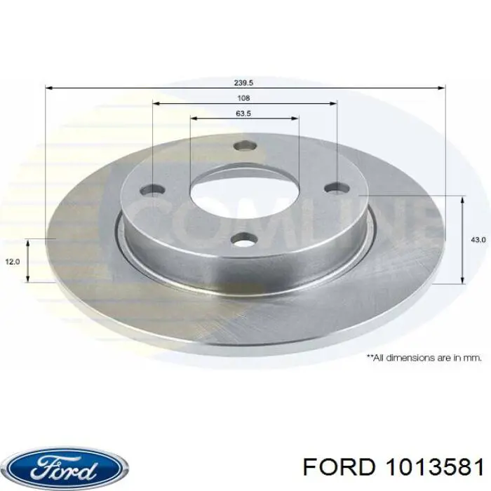 Гальмівні диски передні 1013581 Ford