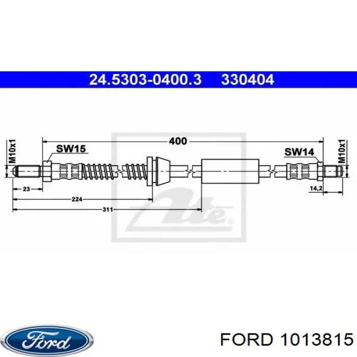 Шланг гальмівний передній Ford 1013815 ціна, від 6.42 USD