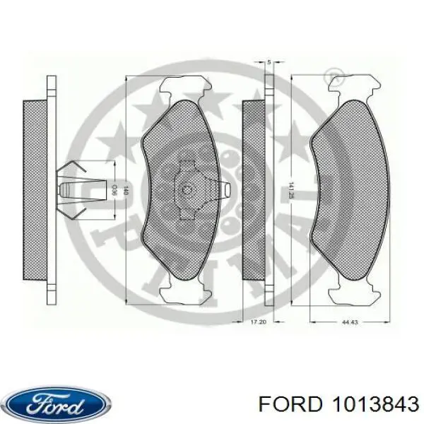 1013843 Ford колодки гальмівні передні, дискові