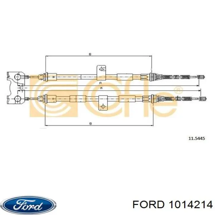 Трос ручного гальма задній, правий/лівий Ford 1014214 ціна, від 26.48 USD