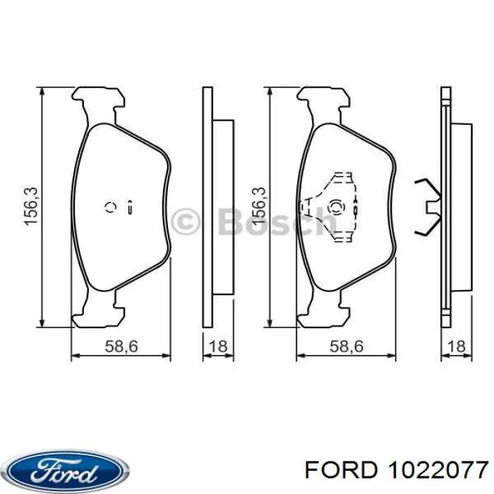 Колодки гальмівні передні, дискові 1022077 Ford