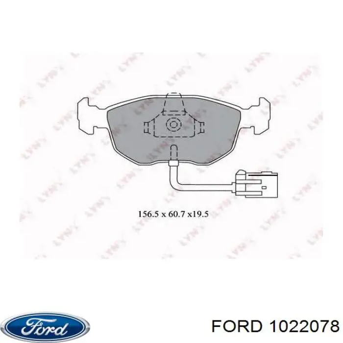 1022078 Ford колодки гальмівні передні, дискові
