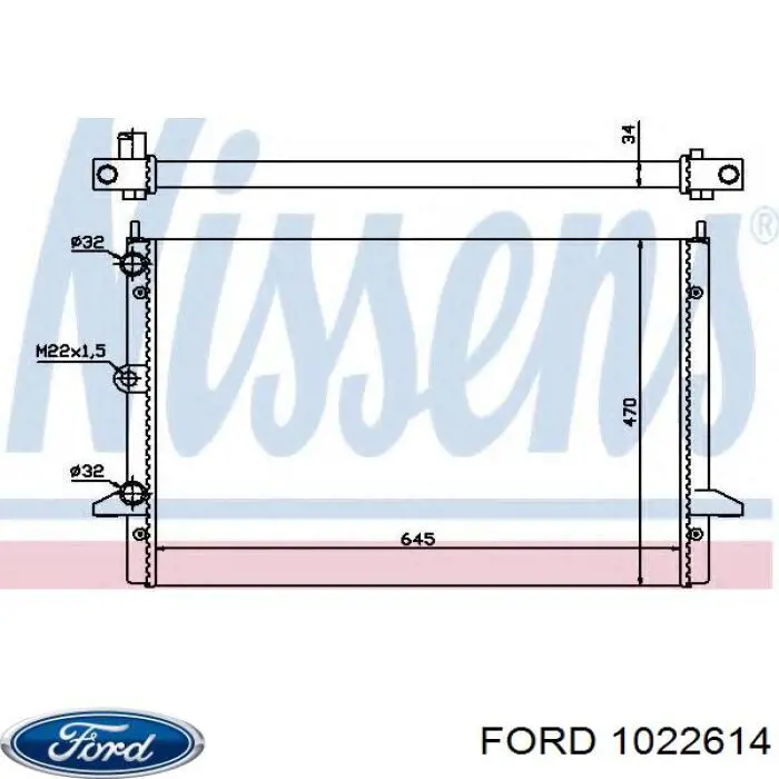 Радіатор основний Ford 1022614 ціна, від 97.85 USD
