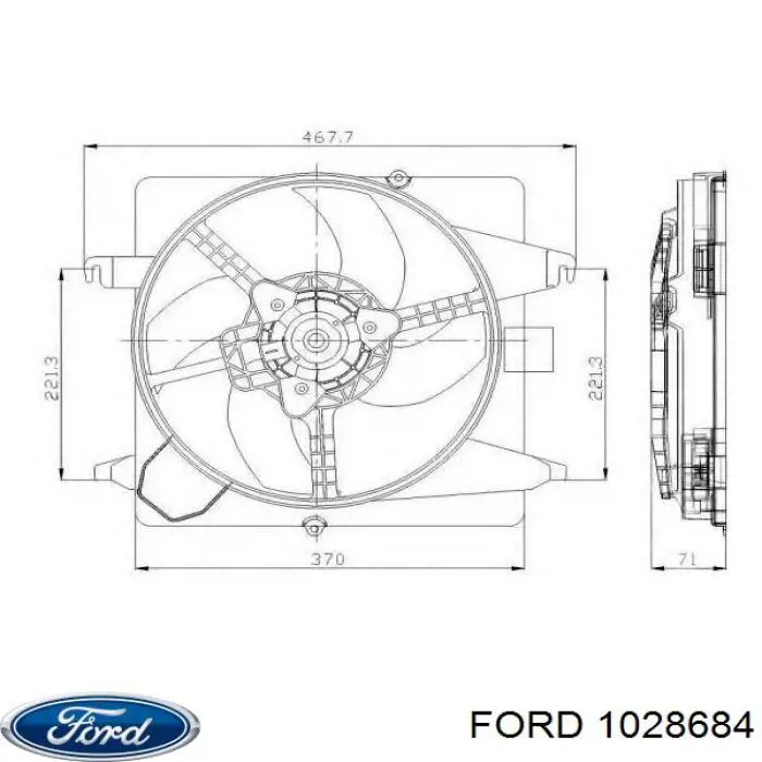Дифузор радіатора охолодження, в зборі з двигуном і крильчаткою Ford 1467011 ціна, від 48.02 USD
