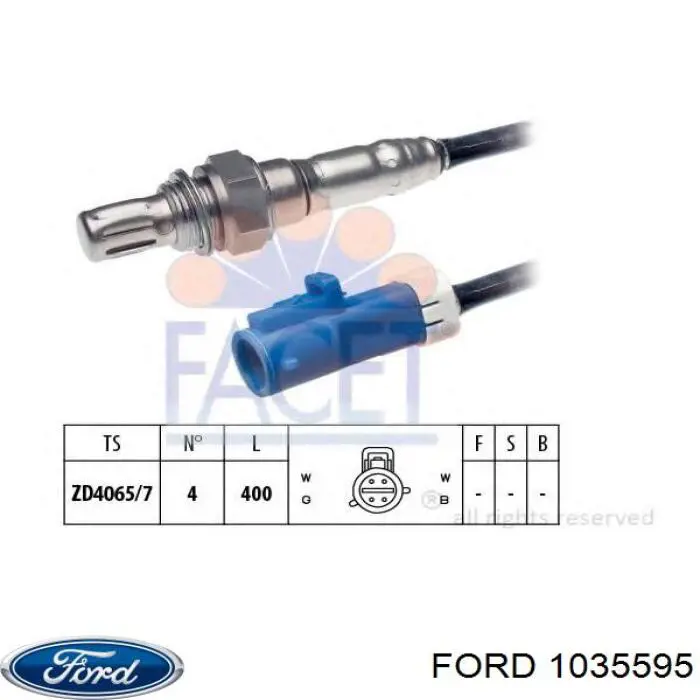 Лямбдазонд, датчик кисню після каталізатора Ford 1035595 ціна, від 36.85 USD