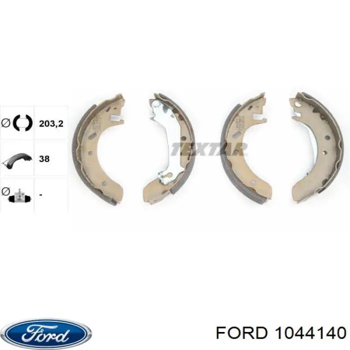 Колодки гальмові задні, барабанні 1044140 Ford