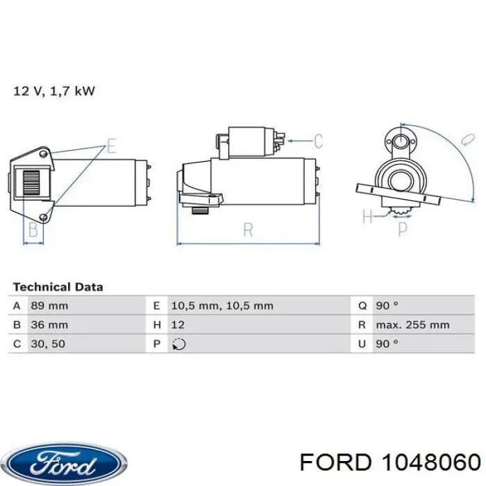 Дзеркало заднього виду, праве 1073764 Ford