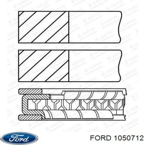 Кільця поршневі на 1 циліндр, STD. 810740000 Goetze