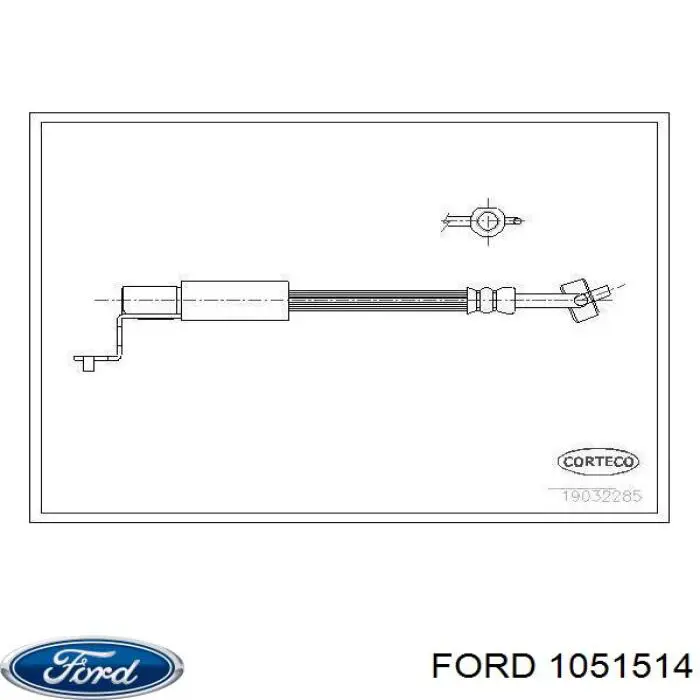 Шланг гальмівний передній, правий 1051514 Ford