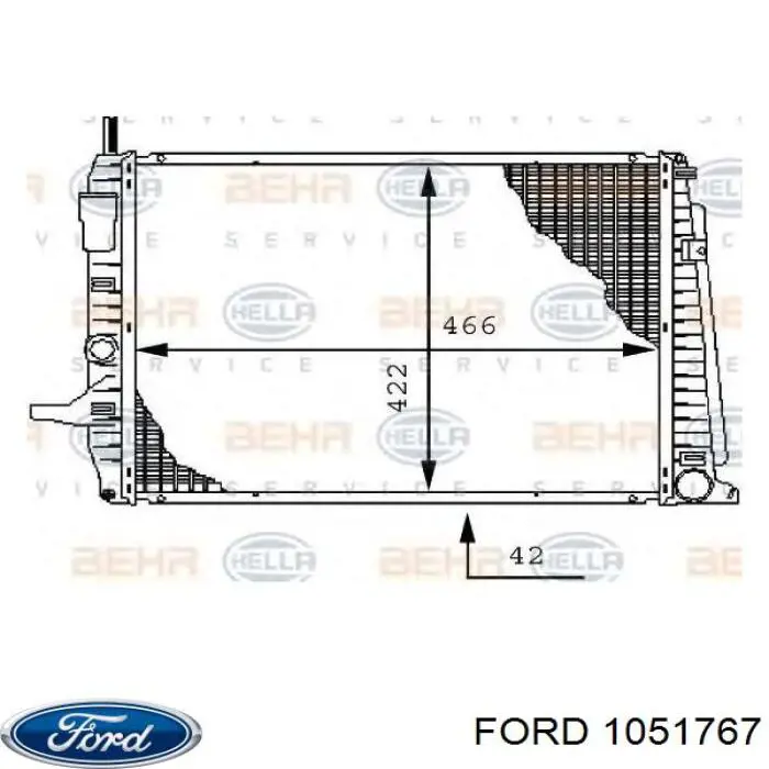 Радіатор основний Ford 1051767 ціна, від 725.92 USD