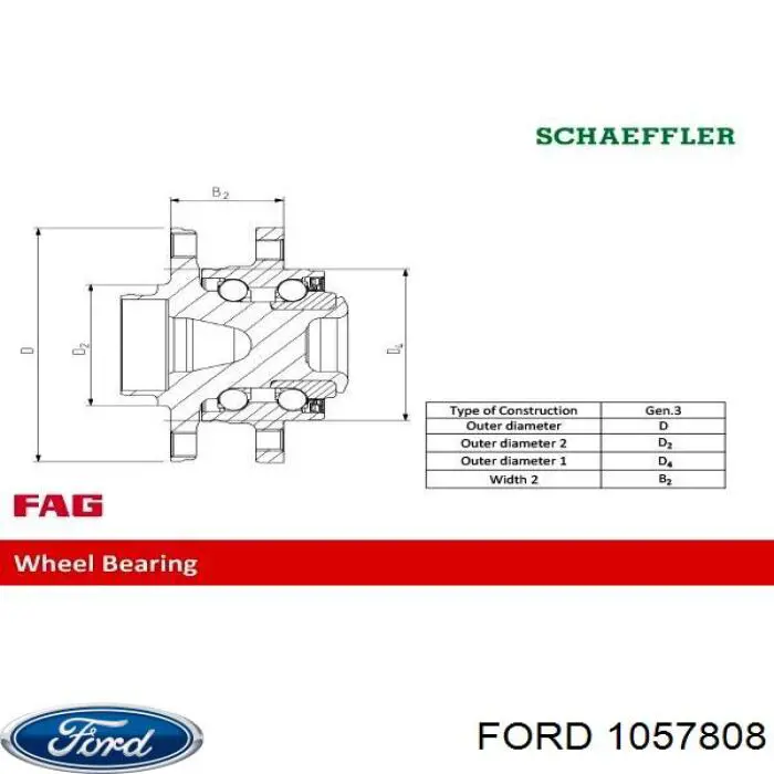 Маточини задніх коліс Ford 1057808 ціна, від 56.69 USD