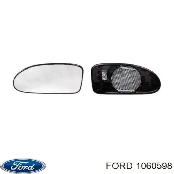 Дзеркальний елемент правого дзеркала заднього виду Ford 1060598 ціна, від 5.63 USD