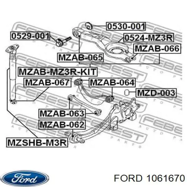 Сайлентблок заднього поздовжнього важеля, передній Ford 1061670 ціна, від 9.91 USD