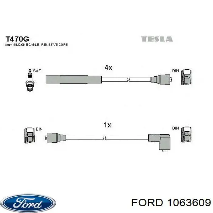 Дріт високовольтні, комплект 1063609 Ford