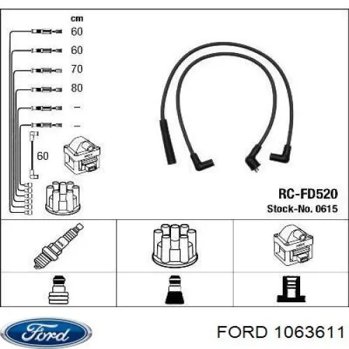 1063611 Ford дріт високовольтні, комплект