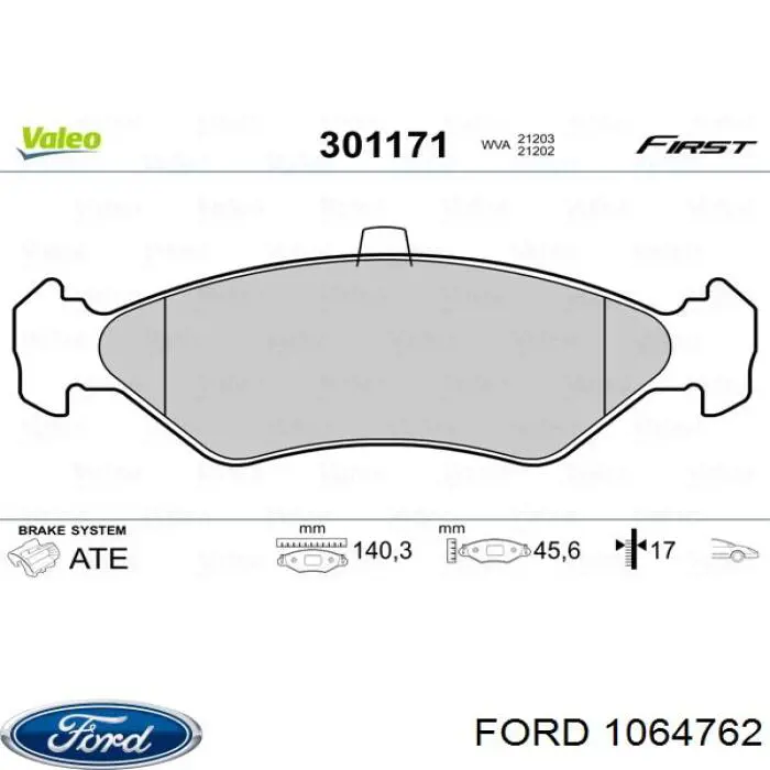Гальмівні колодки Ford 1064762 ціна, від 14.99 USD