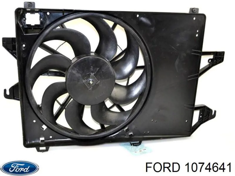 1074641 Ford дифузор радіатора охолодження, в зборі з двигуном і крильчаткою