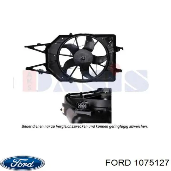 1075127 Ford дифузор радіатора охолодження, в зборі з двигуном і крильчаткою