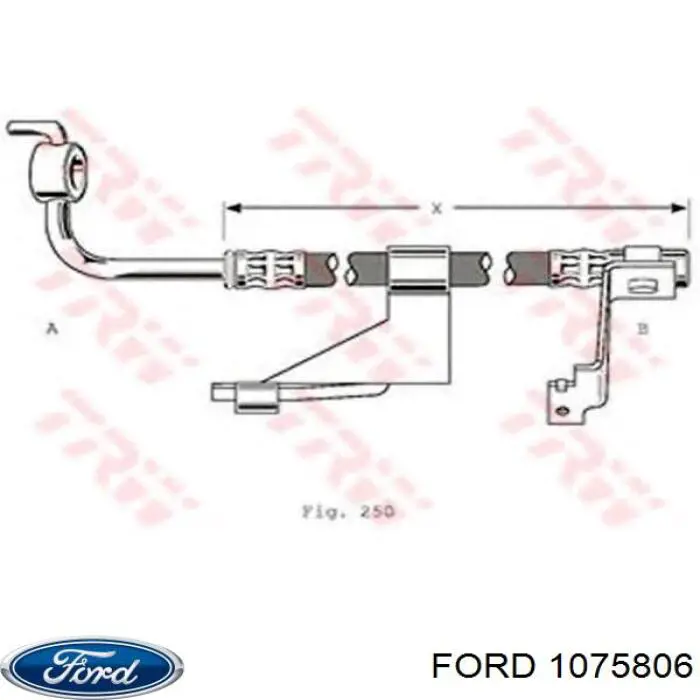 Шланг гальмівний передній, правий Ford 1075806 ціна, від 9.10 USD