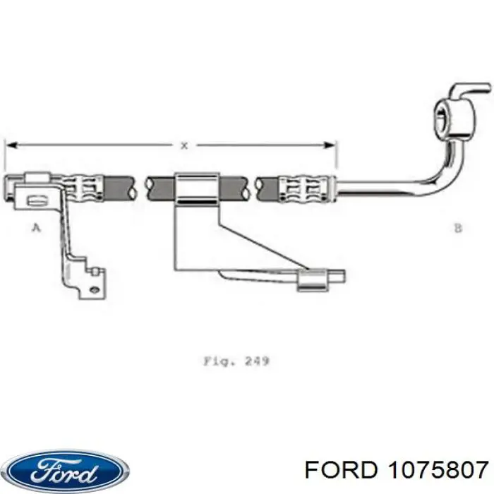 Шланг гальмівний передній, лівий Ford 1075807 ціна, від 8.59 USD
