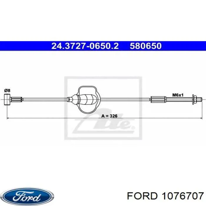 1076707 Ford трос ручного гальма передній