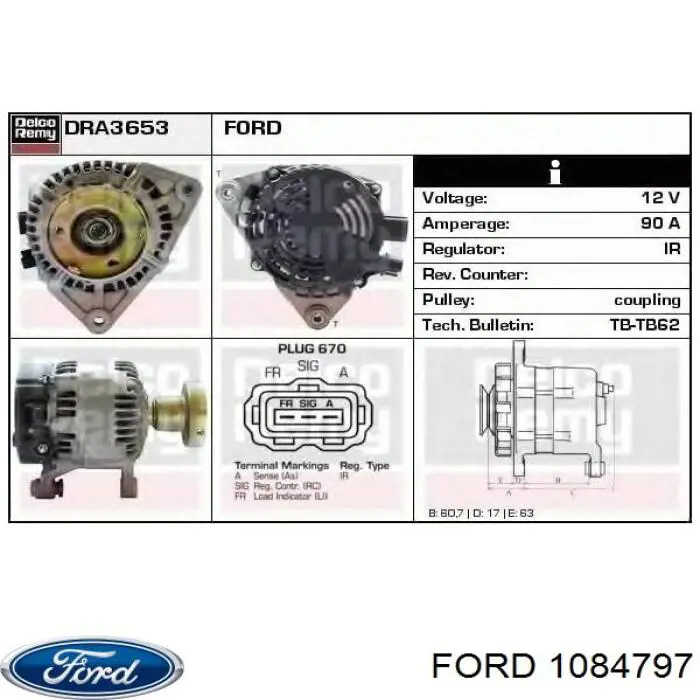 Панель передня Ford 1084797 ціна, від 84.03 USD