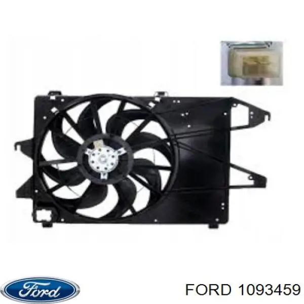 1093459 Ford дифузор радіатора охолодження, в зборі з двигуном і крильчаткою
