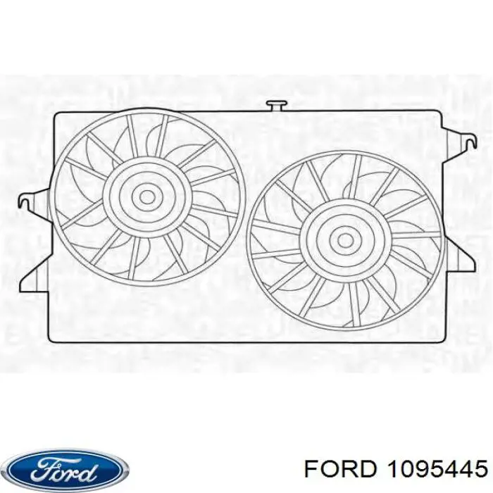 Купити 1095445 Ford Дифузор радіатора охолодження, в зборі з двигуном і крильчаткою