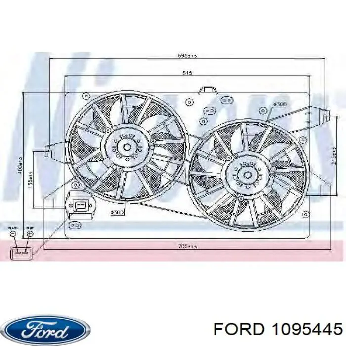 Дифузор радіатора охолодження, в зборі з двигуном і крильчаткою Ford 1095445 ціна, від 165.15 USD
