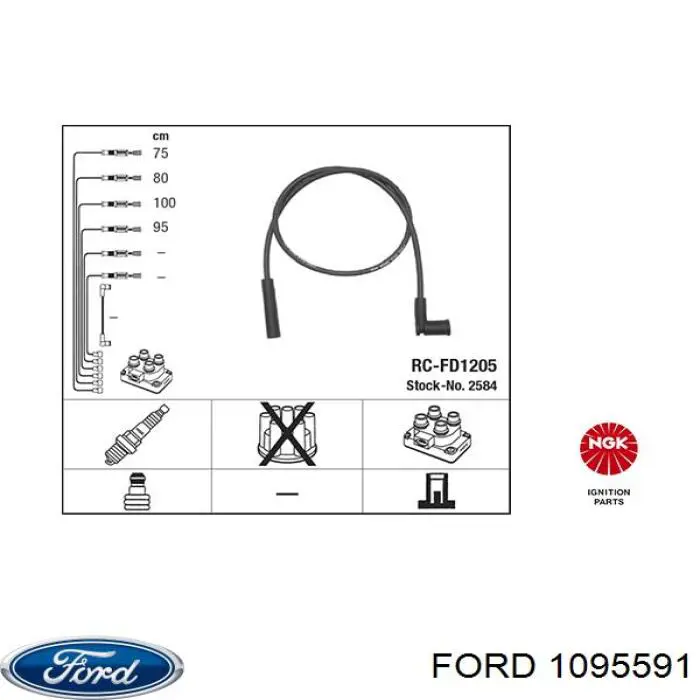 1095591 Ford дріт високовольтні, комплект