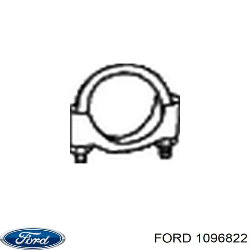Кронштейн/хомут глушника, передній 1096822 Ford