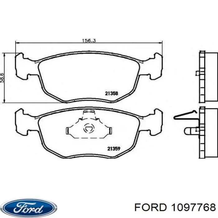 Купити 1097768 Ford Колодки гальмівні передні, дискові