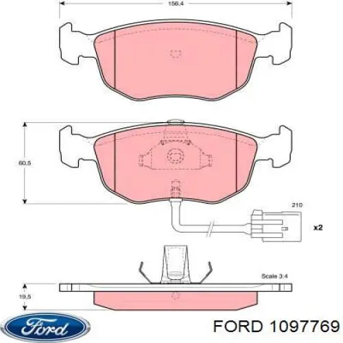 Гальмівні колодки Ford 1097769 ціна, від 18.60 USD