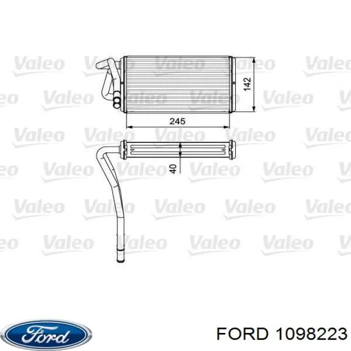 1140765 Ford Радіатор опалювача салону