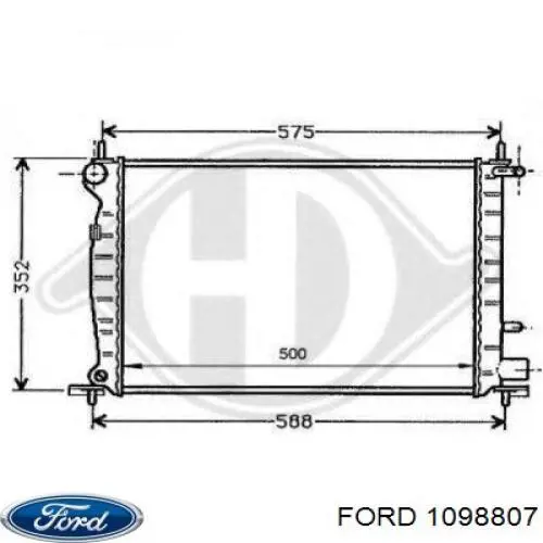 Купити 1098807 Ford Радіатор двигуна