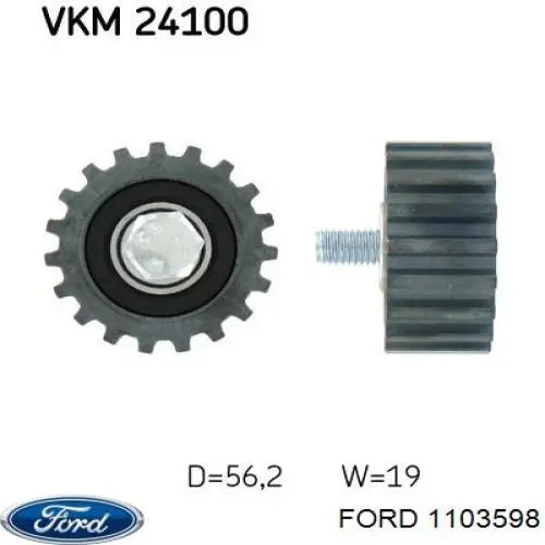 Ролик ременя ГРМ, паразитний Ford 1103598 ціна, від 17.48 USD