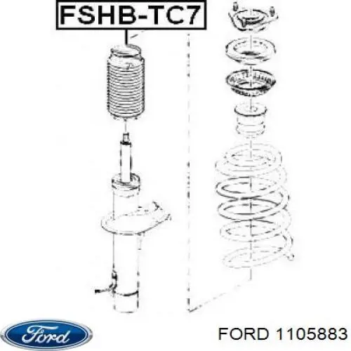 Чохол амортизатора заднього Ford 1105883 ціна, від 7.36 USD