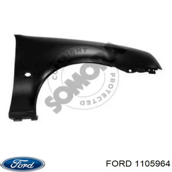 Крило переднє праве Ford 1105964 ціна, від 40.20 USD