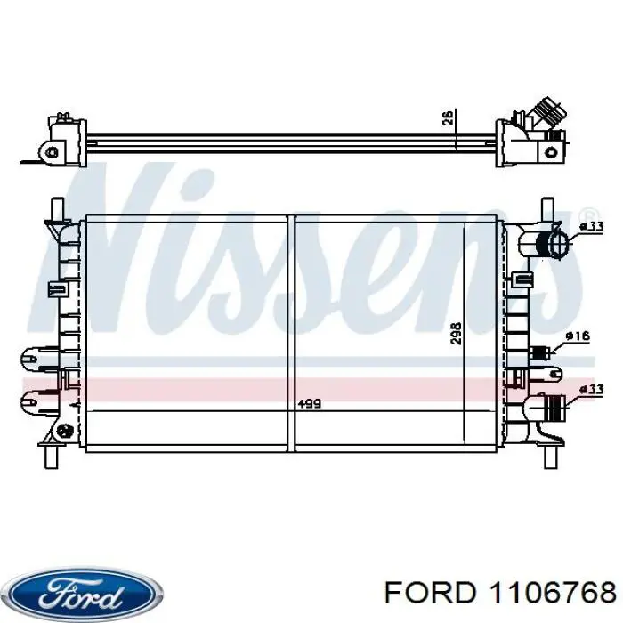 Купити 1106768 Ford Радіатор двигуна