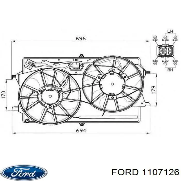 1107126 Ford Електровентилятор радіатора
