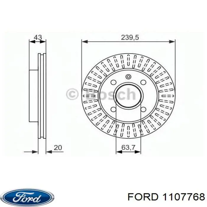 Купити 1107768 Ford Ротор гальмівний