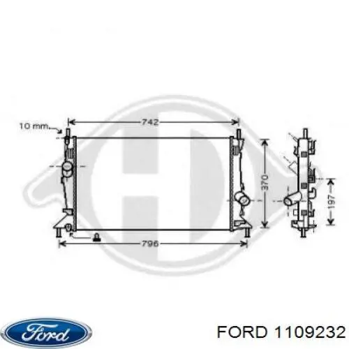 1109232 Ford Радіатор охолодження двигуна