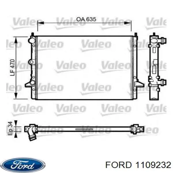 Радіатор основний Ford 1109232 ціна, від 123.41 USD