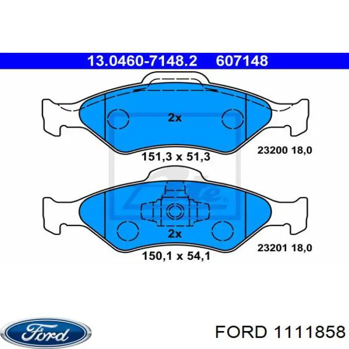 Колодки гальмівні передні, дискові 1111858 Ford