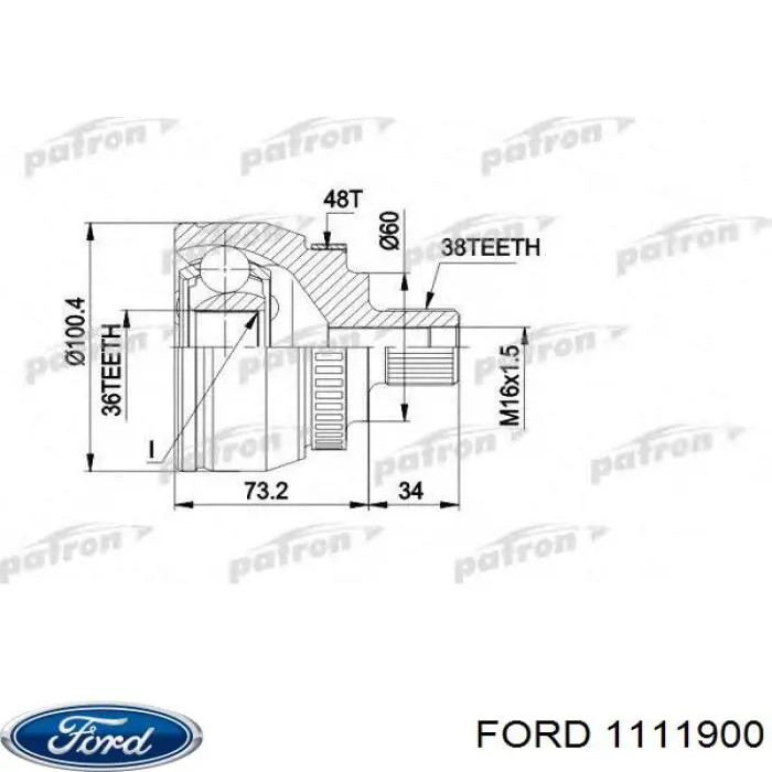 Купити 1111900 Ford Шарнір приводу зовнішній