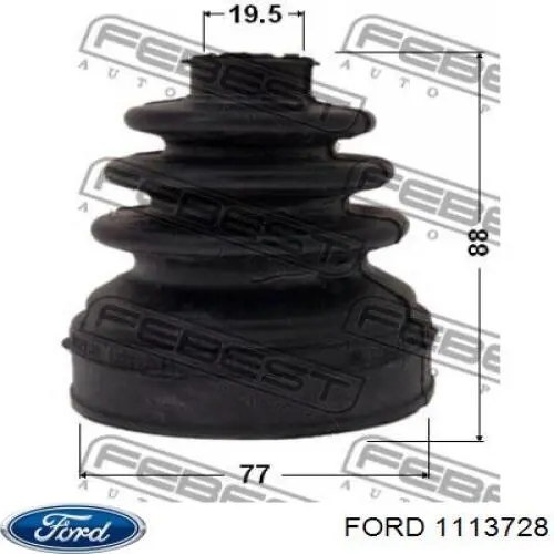 Купити 1113728 Ford Пильник шарніра кутових швидкостей внутрішній передній