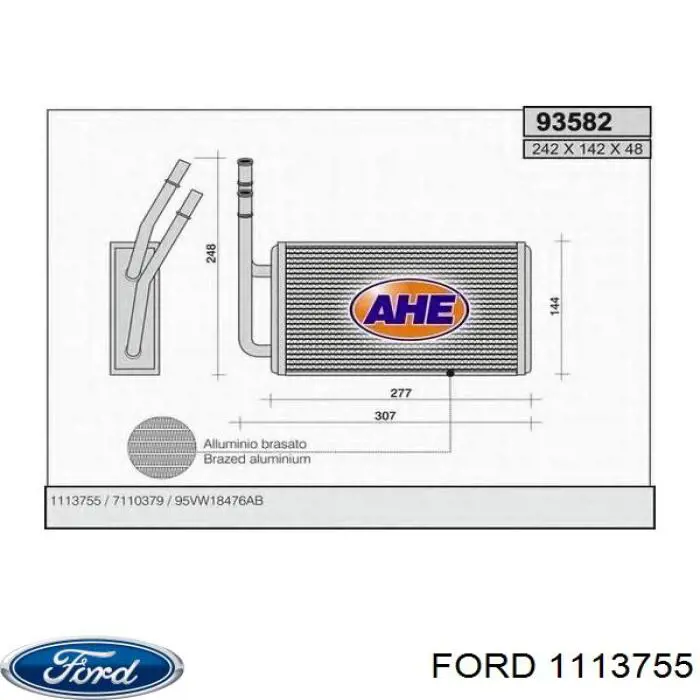 1113755 Ford радіатор пічки (обігрівача)